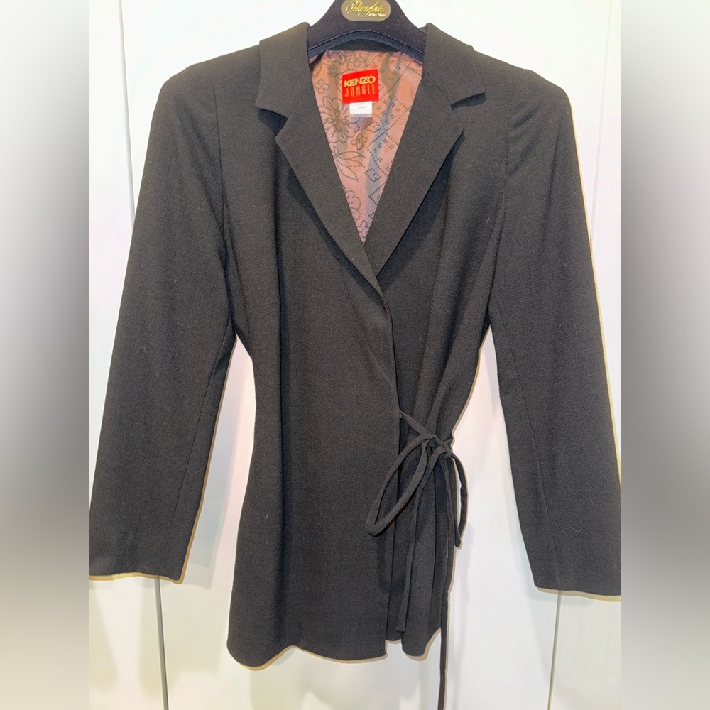 KENZO Jungle Black Kimono/Wrap Jacket